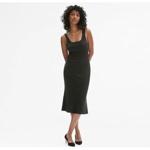 MM Lafleur The Gwen Ribbed Tank Mermaid Midi Dress Black Medium